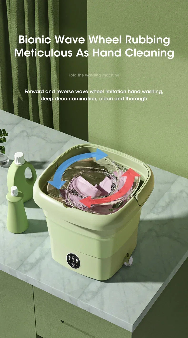 Folding Washing Machine Bucket for Clothes Socks Underwear Cleaning Washer Portable Small Travel Washing Machine EU/US/UK Plug