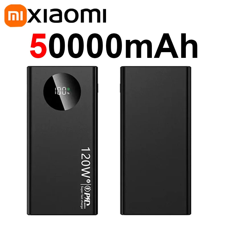 Xiaomi 50000mAh Power Bank 120W Fast Charging High-Capacity Portable Battery Charger Moblie Powerbank For iPhone Samsung Huawei