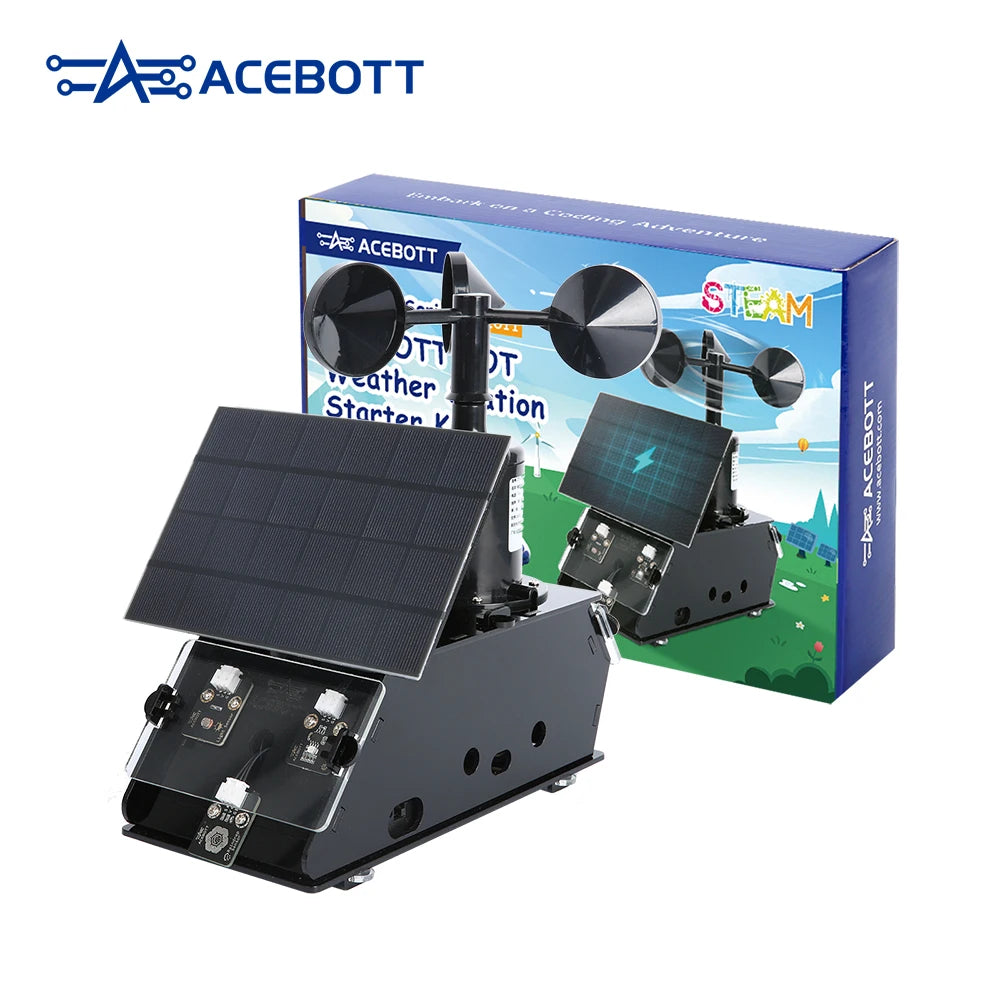 ACEBOTT Multifunctional Weather Station Temperature Humidity Wind Speed and Rainfall Detection Weather Forecast Clock