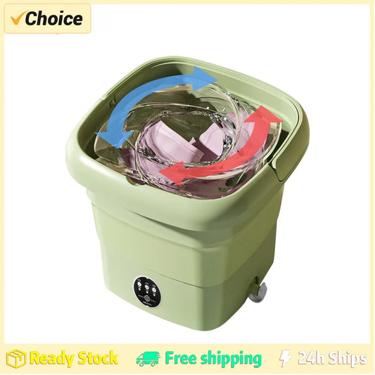 Folding Washing Machine Bucket for Clothes Socks Underwear Cleaning Washer Portable Small Travel Washing Machine EU/US/UK Plug