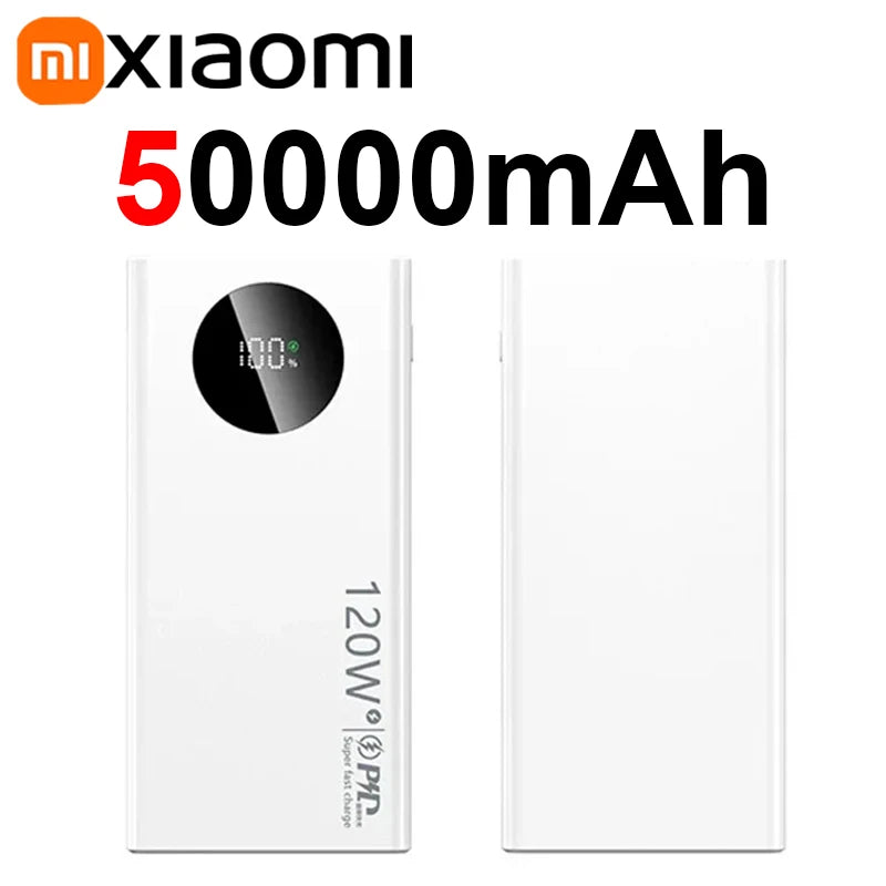 Xiaomi 50000mAh Power Bank 120W Fast Charging High-Capacity Portable Battery Charger Moblie Powerbank For iPhone Samsung Huawei